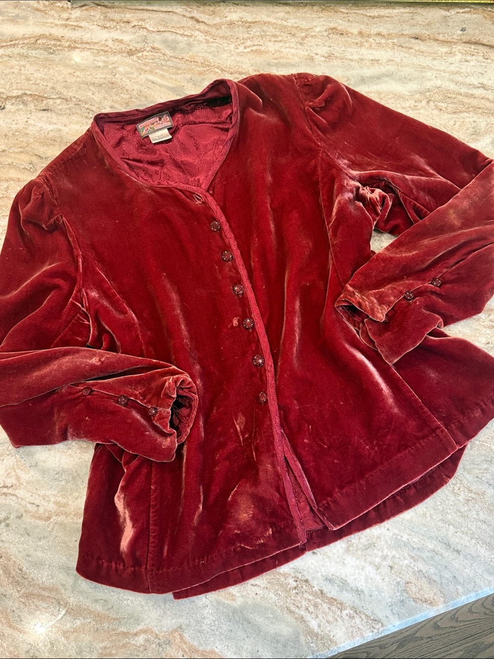 Genuine Velvet Blouse - Deep Wine Red